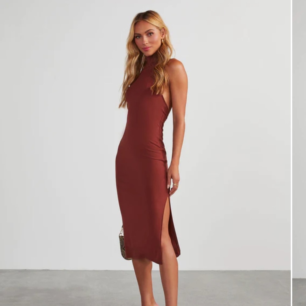 NWT halter neck midi dress